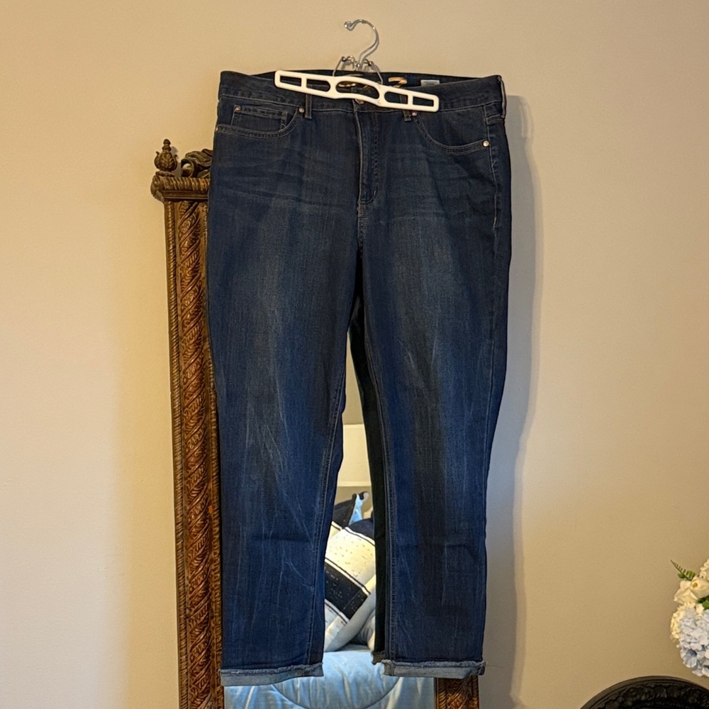 Seven7 Dark Blue Ankle Jeans
